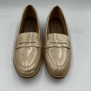 Corky's Happy Girl Womans Pumpkin Penny Loafers Size 8 Gold‎ Sparkle Glam